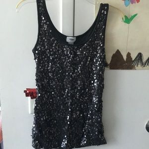 Gray sequined tank womens size S